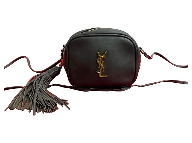 Mini borsa a tracolla in pelle Yves Saint Laurent Marrone
