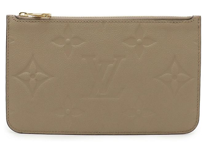 Louis Vuitton Neverfull Monogram Empreinte Pouch Beige