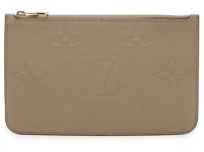 Louis Vuitton Neverfull Monogram Empreinte Pouch Beige
