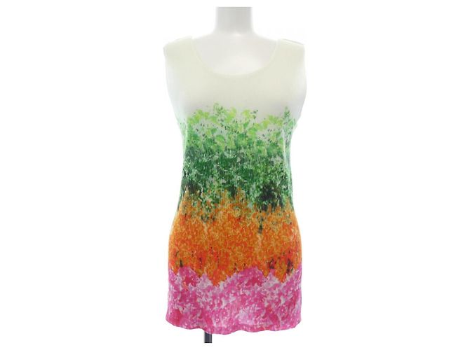 Issey Miyake Top Pleats Please Rosa Blanco Verde Naranja