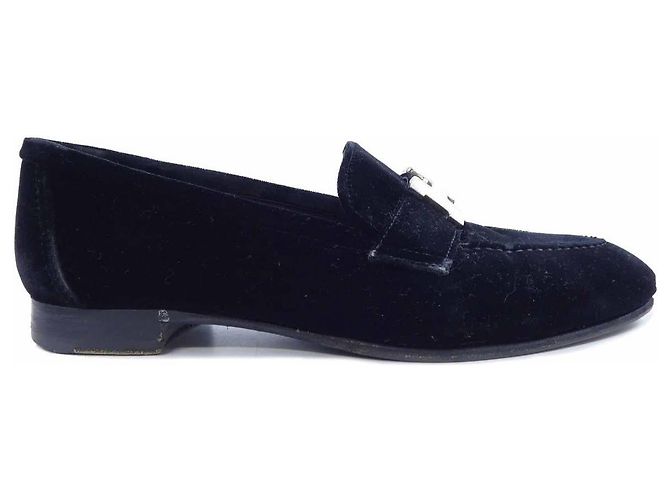 Hermès Hermes 192170ZParis Chaussures en Velours Noir