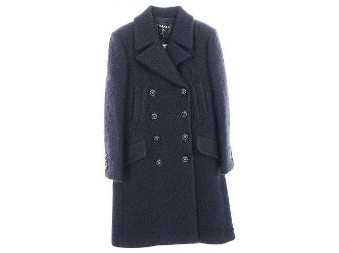 Timeless Casaco de lã e mohair Chanel Azul Azul marinho