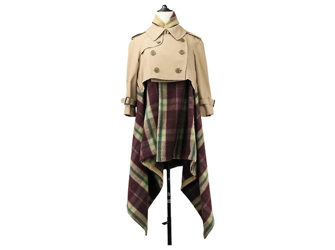 Autre Marque Abrigo Check Docking de Comme des Garçons Roja Beige