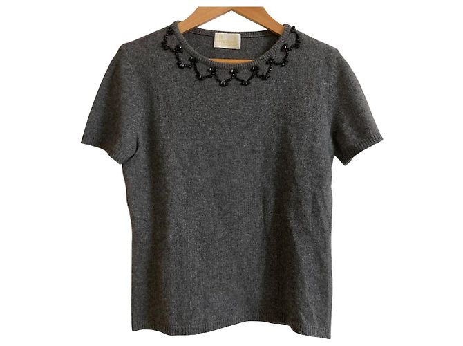 Autre Marque Top in maglia a maniche corte in cashmere Harrods Marrone