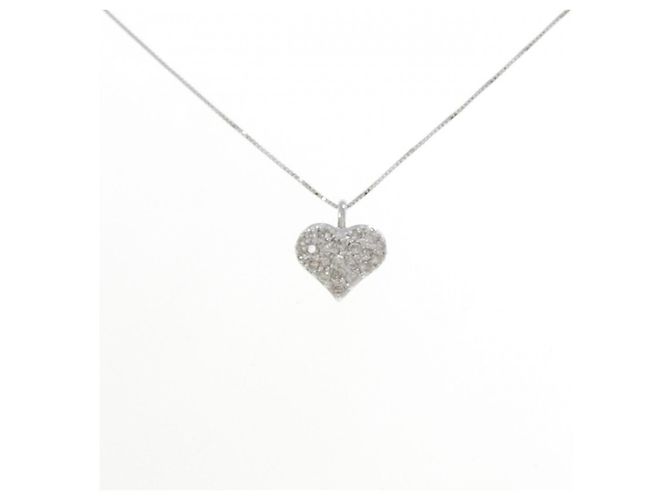 Autre Marque Au750 Weißgold Diamant Halskette Silber
