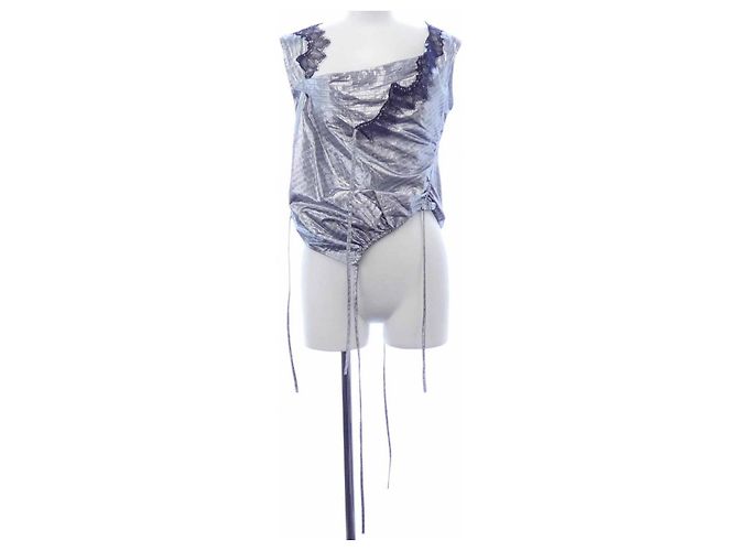 Autre Marque Irene Top Silber Marineblau