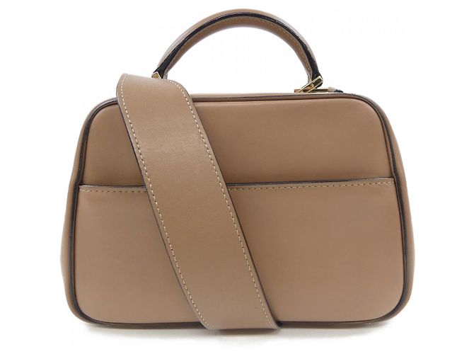 Mini bolsa de couro Valextra Serie S Marrom