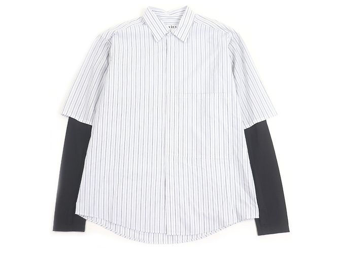 Autre Marque Camisa VIEN com mangas em jersey e listras Azul