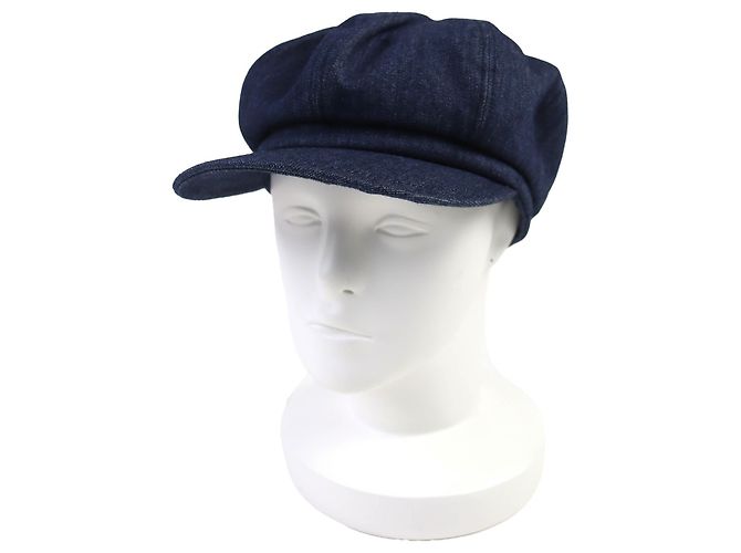 Prada Triangle logo Denim Cap Blue