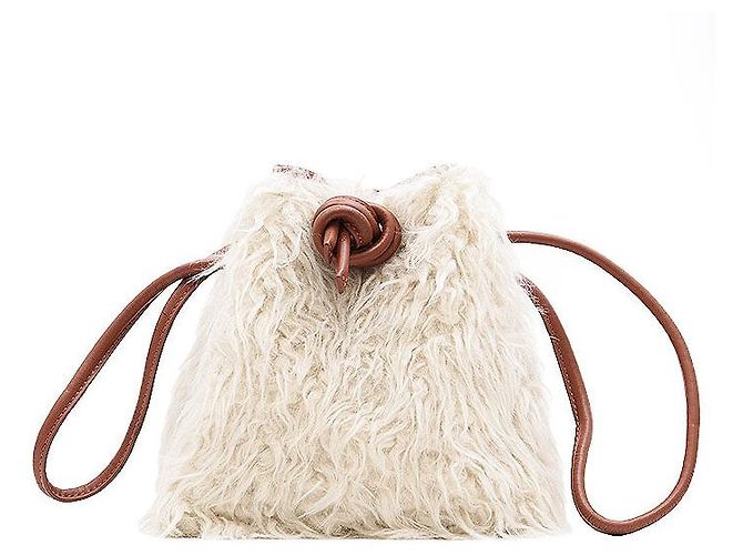 Autre Marque Bolsa de couro e pele VASIC Marrom Bege
