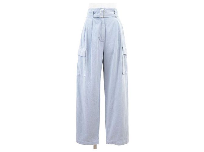 Autre Marque Pantalones Cargo de Algodón CLANE Azul