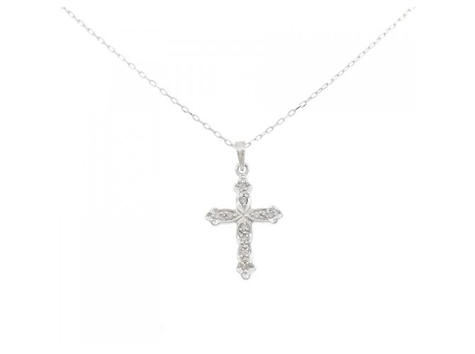Autre Marque Colar de ouro branco e diamantes Au750