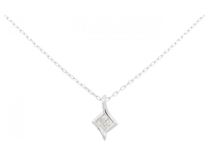 Autre Marque Collar de oro blanco Au750 y diamantes Plata