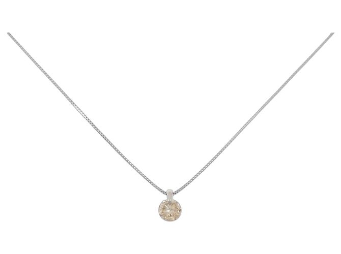 Autre Marque Platin-Diamant-Halskette Silber