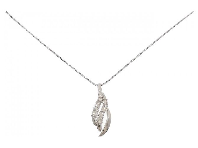 Autre Marque Platin-Diamant-Halskette Silber