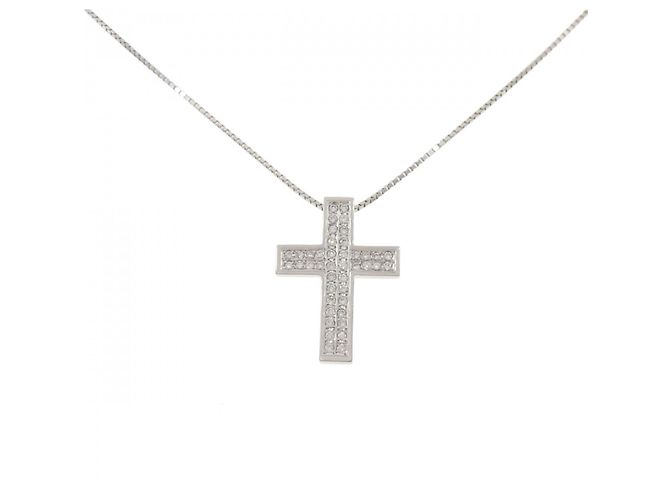 Autre Marque Diamant-Halskette PT900 PT850 Silber