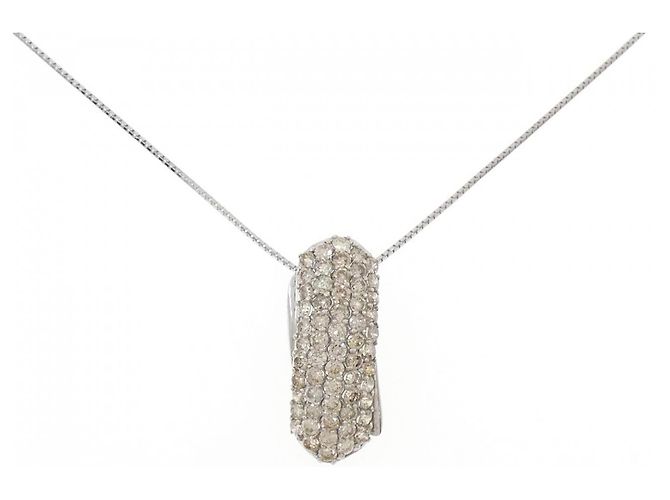 Autre Marque Collana in Au750 e Diamanti Argento