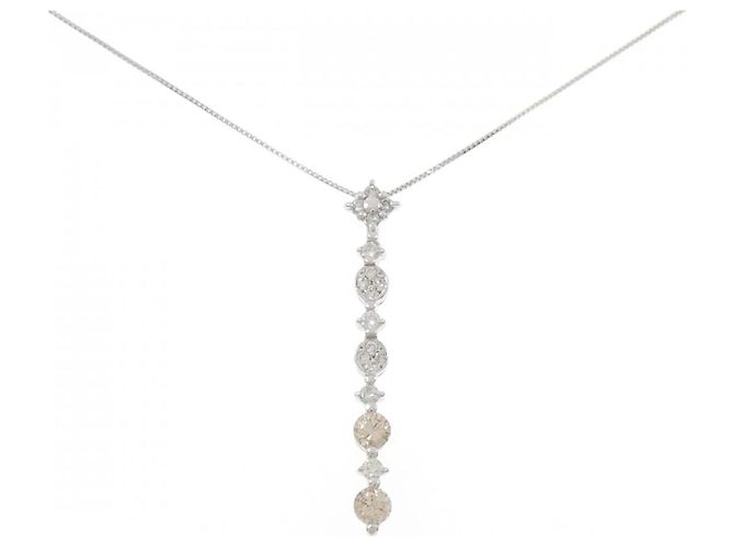 Autre Marque Collar de Au750 y Diamantes Plata