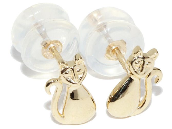 Autre Marque Boucles d'oreilles Cat en Au750 Doré