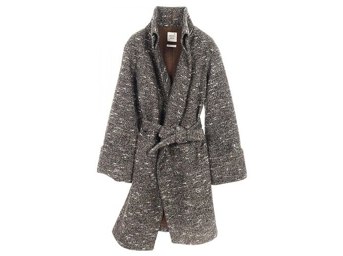 Hermès Capispalla in lana e cashmere Hermes Nero Bianco Cachi