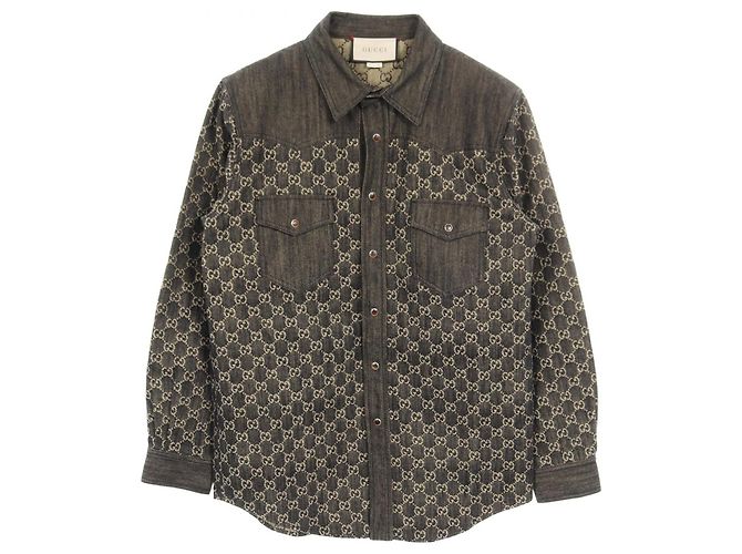 Chaqueta de algodón jacquard GG GUCCI Negro