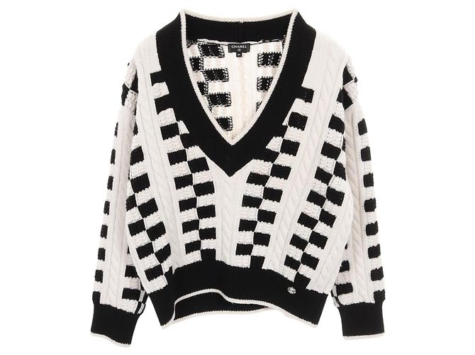 Timeless Chanel Strickwaren Schwarz Weiß