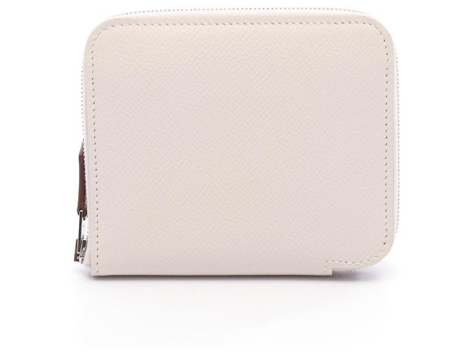 Hermès Cartera pequeña de seda Azap Compact Hermes Blanco