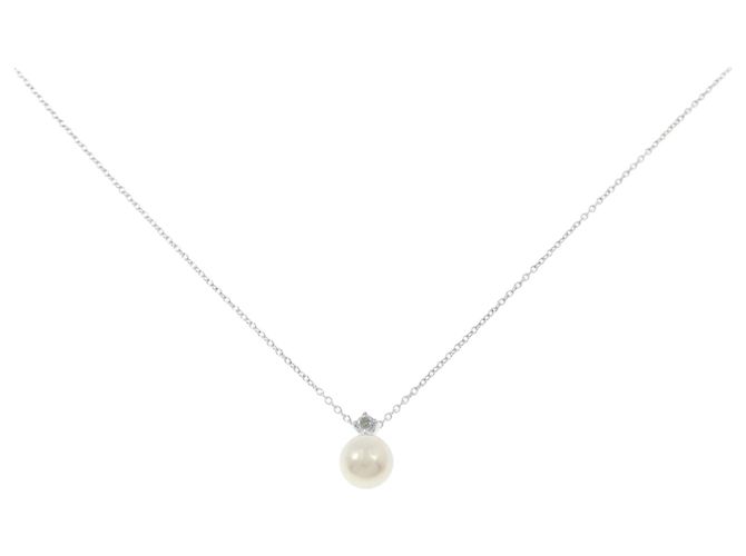 Autre Marque Collana con perle Akoya e oro bianco Au750 Argento