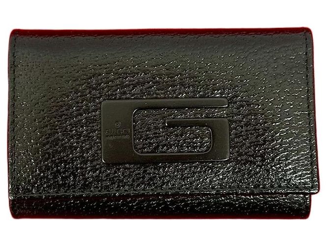 Gucci Leather Trifold Key Case Black