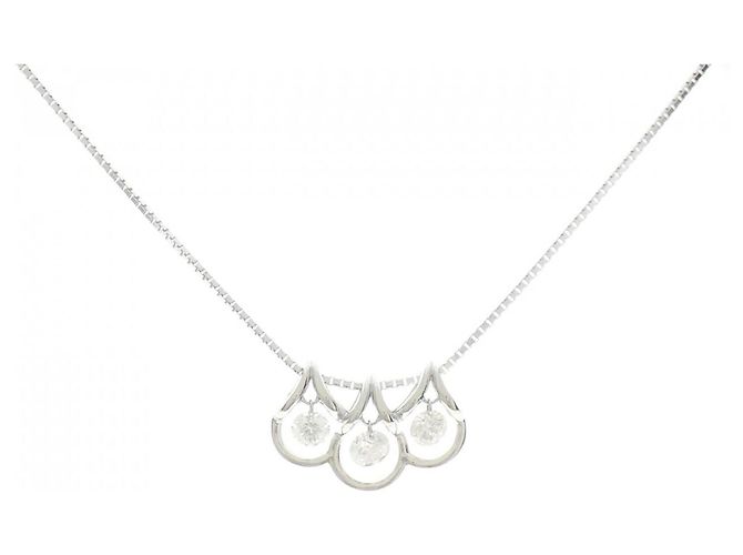 Autre Marque Colar de ouro branco Au750 e diamantes