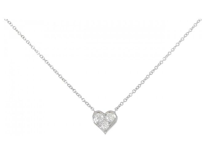 Tiffany & Co Tiffany Sentimental Platin Diamant Halskette Silber