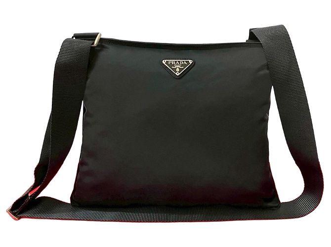 Borsa a tracolla in nylon Tessuto Prada Nero