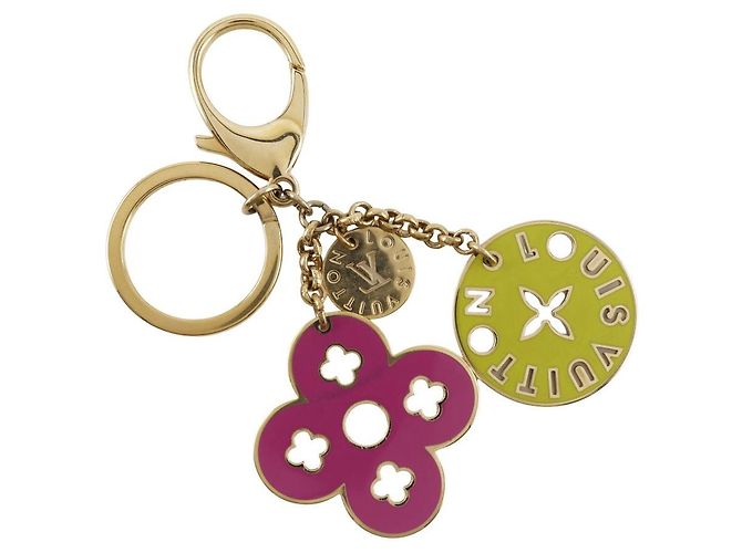 Louis Vuitton Porte Cles Looping Bag Charm Key Holder Pink Green