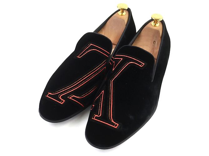 Mocassins en velours Louis Vuitton Noir