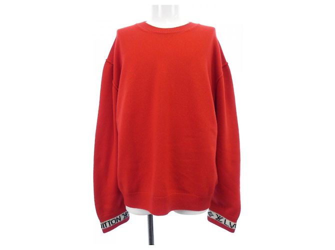 Louis Vuitton LV Cuffs Kaschmir-Rundhalspit Strickpullover Rot