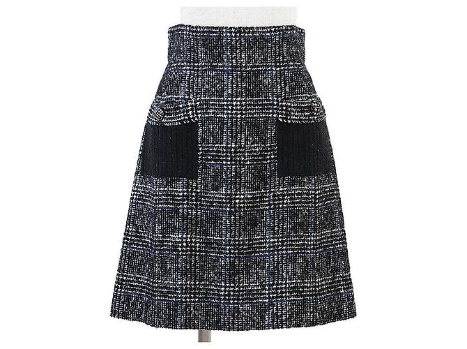 Timeless Saia de malha de lã e nylon Chanel Multicor