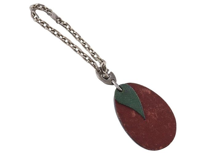 Hermès Hermes Plum Leather Bag Charm Red