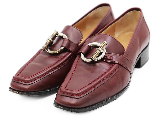 Hermès Mocassin Kelly en cuir Hermes Marron Bordeaux
