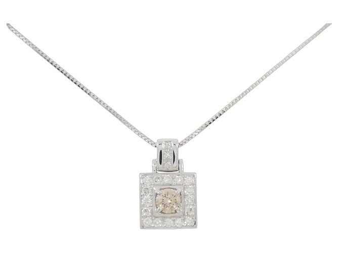 Autre Marque Collana in Au750 e Diamanti Argento