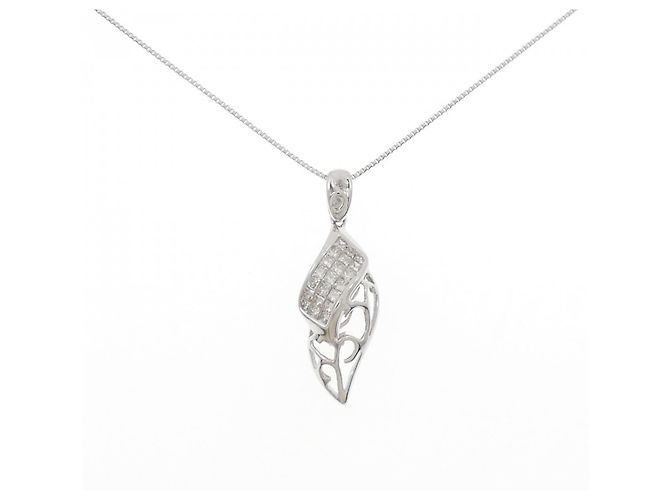 Autre Marque Collana in oro bianco Au750 e diamanti Argento