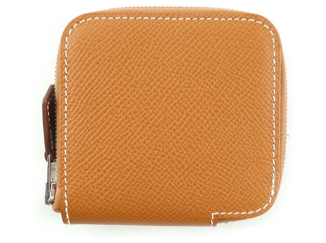 Hermès Azap Compact Mini Epsom Leather Coin Case Golden