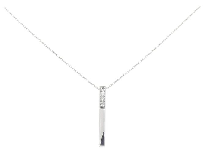 Autre Marque Au750 Weißgold Diamant Halskette Silber