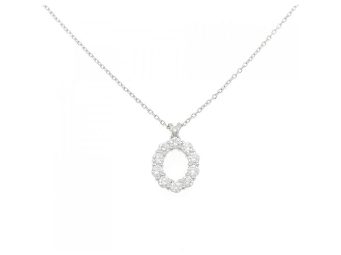 Autre Marque Royal Asscher Diamant Halskette aus Platin Silber