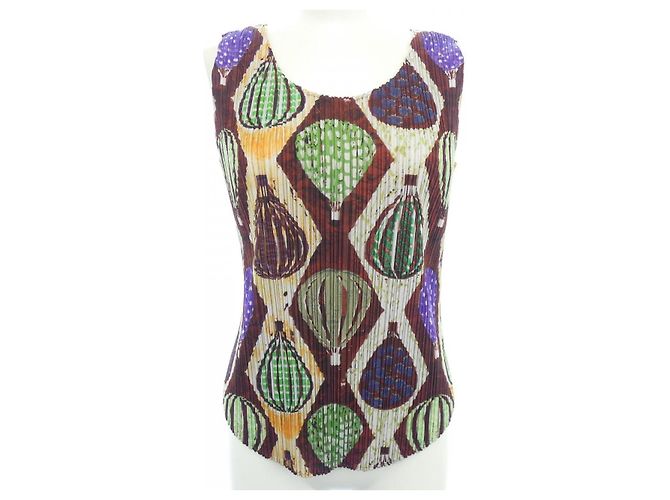 Autre Marque Top Pleats Please Marrom