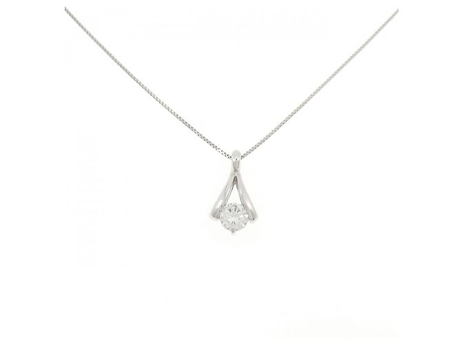 Autre Marque Pt900/Pt850 Platin Diamant Halskette Silber