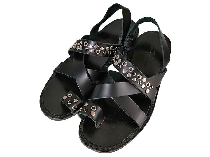 tricot COMME des GARCONS Leather Studs Sandals Black