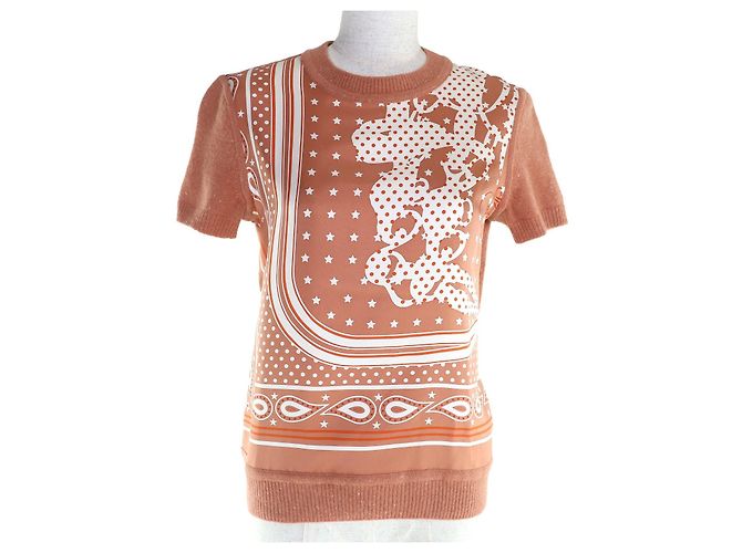 Hermès Brides de Gala Lana e Seta Maglia 36 Rosa