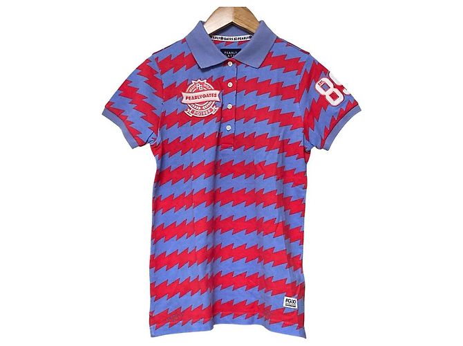 Autre Marque Polo de manga curta PEARLY GATES 30th Anniversary Zigzag Border Patch Azul