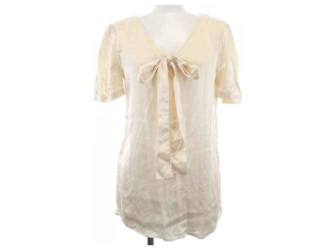 Yves Saint Laurent Top de seda Saint Laurent Beige