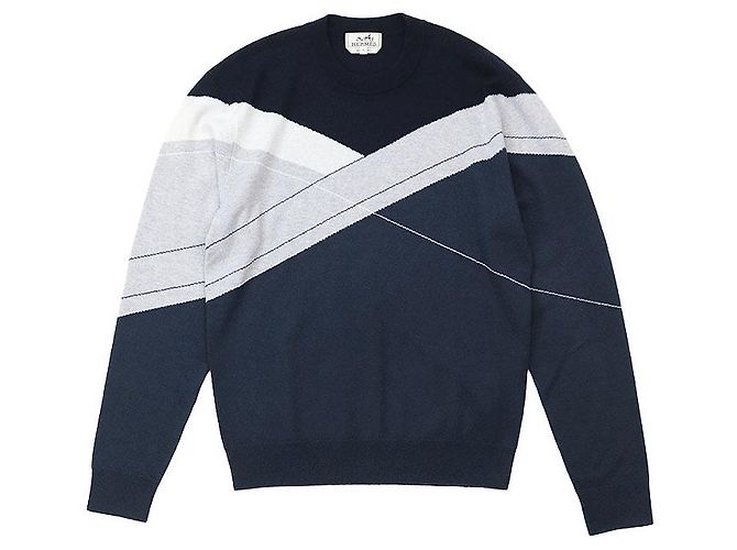 Hermès Suéter Casaque de lã e cashmere Hermes Azul